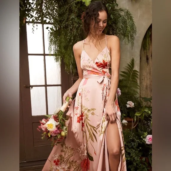 NWT* Still the One Blush Satin Maxi - Picture 1 of 8